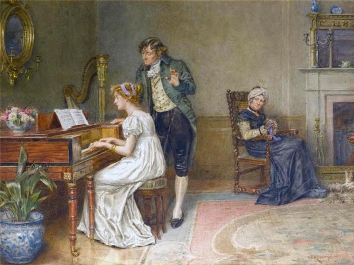 'The Music Lesson' by George Goodwin Kilburne, date unknown